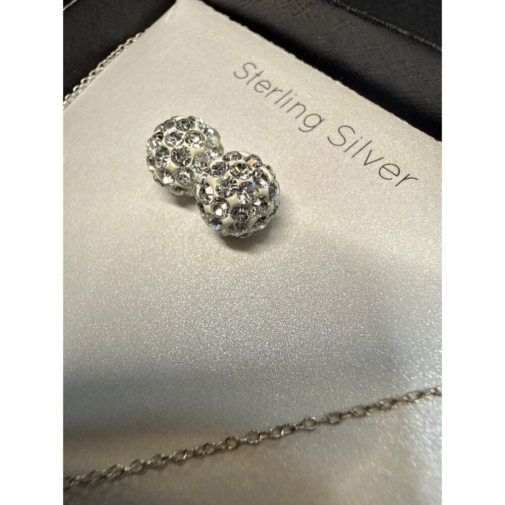 Sterling Silver Necklace & Earrings Set Engraved "I Love You To The Moon & Back - Picture 7 of 12